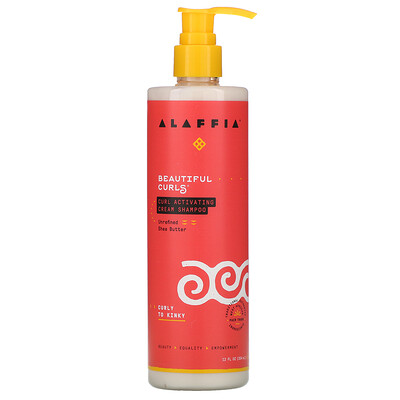Купить Alaffia Beautiful Curls, Curl Activating Cream Shampoo, Curly to Kinky, Unrefined Shea Butter, 12 fl oz (354 ml)