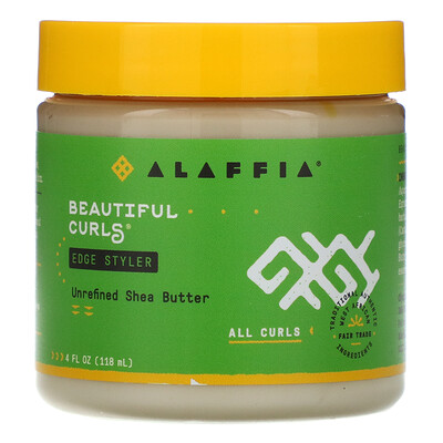Купить Alaffia Beautiful Curls, Edge Styler, All Curls, Unrefined Shea Butter, 4 fl oz (118 ml)