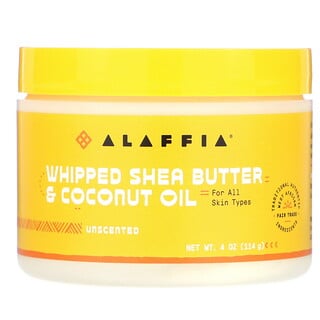 Alaffia, 髮泡乳油木果脂和椰子油，無味，4 盎司（114 克）