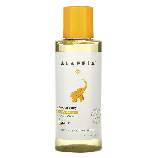 Alaffia, Baobab Baby, питательное масло, ромашка, 106 мл (3,6 жидк. Унции)