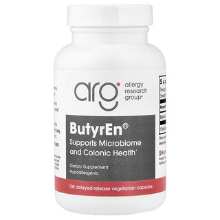 Allergy Research Group, ButyrEn®, 100 Delayed-Release Vegetarian Capsules (200 mg Per capsule)