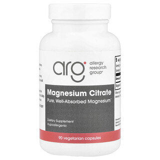 Allergy Research Group, Magnesium Citrate, 170 mg, 90 Vegetarian Capsules