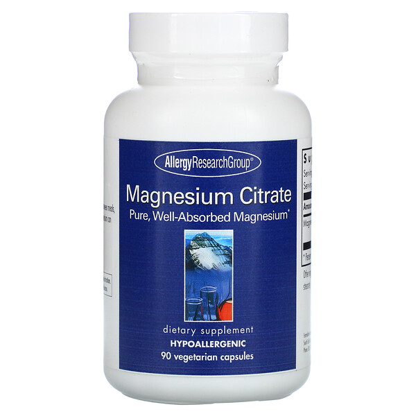 Allergy Research Group‏, Magnesium Citrate, 90 Vegetarian Capsules