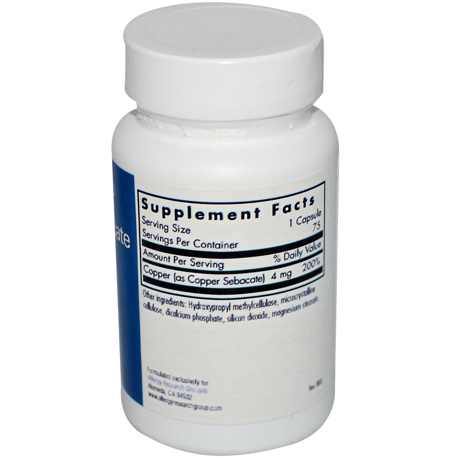 Allergy Research Group, Copper Sebacate, 75 Veggie Caps iHerb