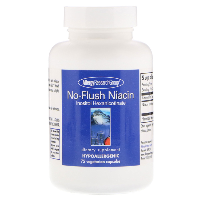Allergy Research Group, NoFlush Niacin, 75 Vegetarian Capsules iHerb
