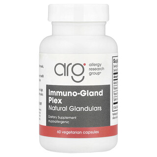 Allergy Research Group, Immuno-Gland Plex, Glandulares naturales, 60 cápsulas vegetales