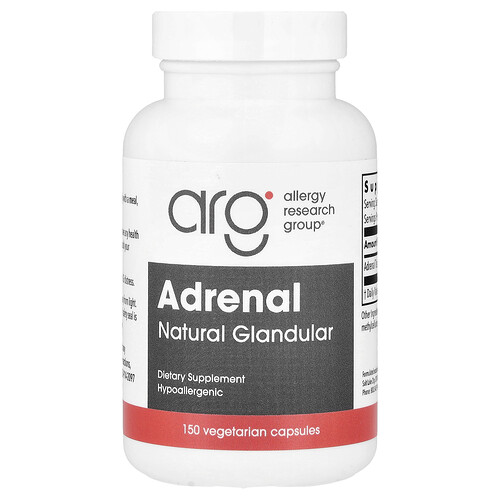 Allergy Research Group Adrenal, Natural Glandular, 150 Vegetarian Capsules (100 mg per Capsule)