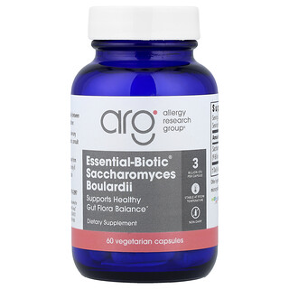 Allergy Research Group, Essential-Biotic®, сахаромицеты Буларди, 60 вегетарианских капсул (150 мг в 1 капсуле)