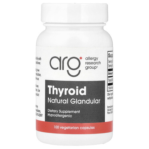 Allergy Research Group, Thyroid, 40 mg, 100 Vegetarian Capsules