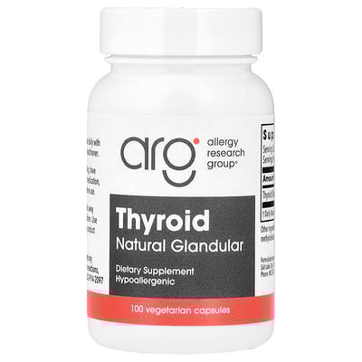Allergy Research Group, Tiroides, 40 mg, 100 cápsulas vegetales