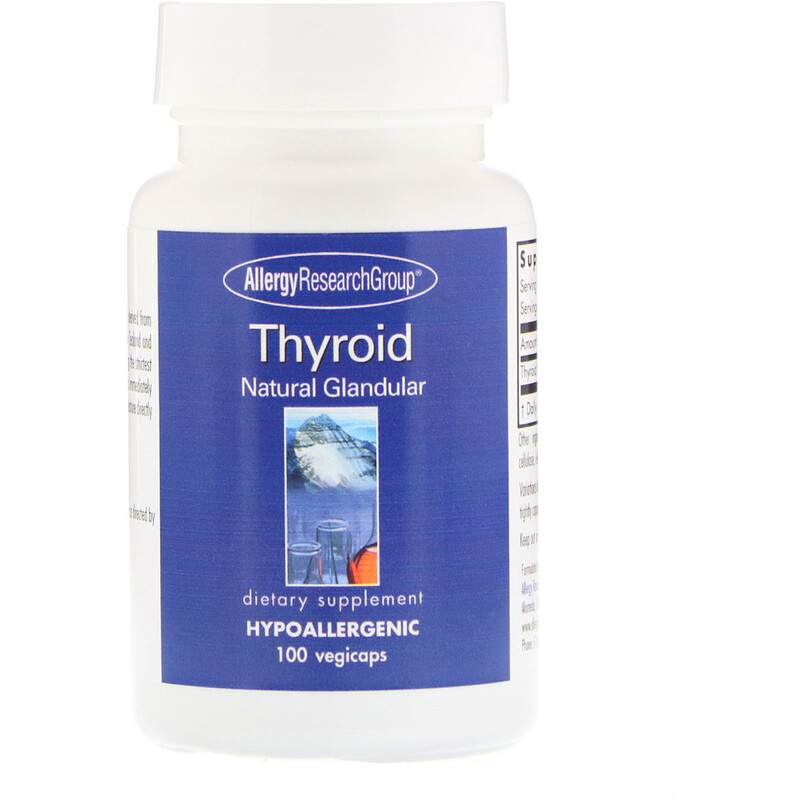 Allergy Research Group, Thyroid, Natural Glandular, 100 Vegetarian Capsules iHerb