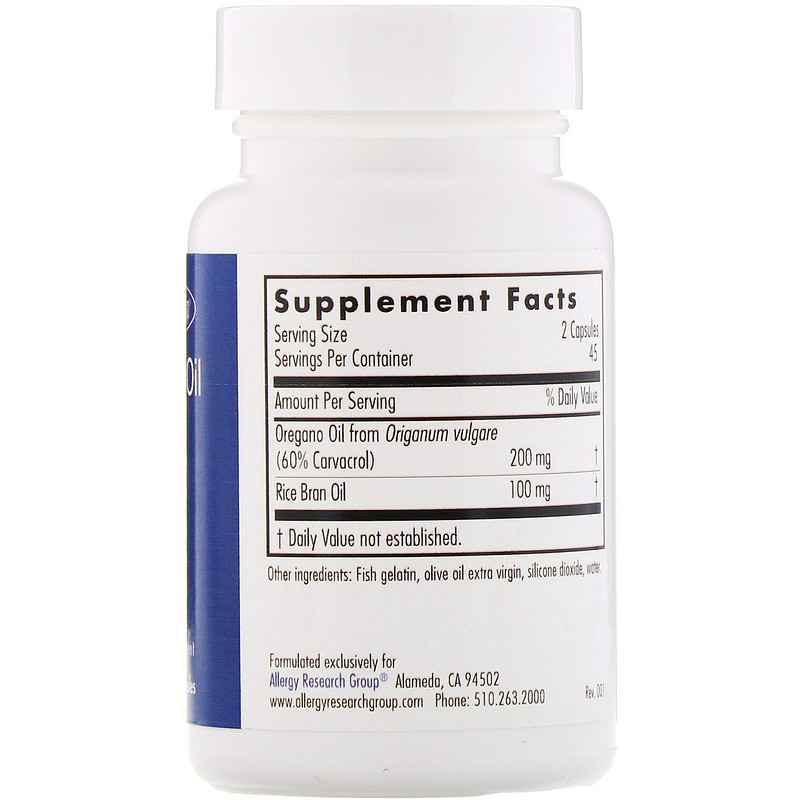 Allergy Research Group, Oregano Oil, 90 Fish Gelatin Capsules iHerb