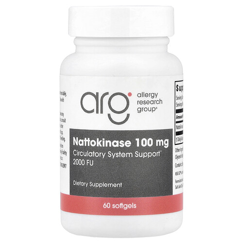 Allergy Research Group Nattokinase, 100 mg, 60 Softgels