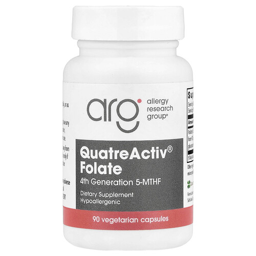 Allergy Research Group QuatreActiv® Folate, 90 Vegetarian Capsules (833 mcg per Capsule)