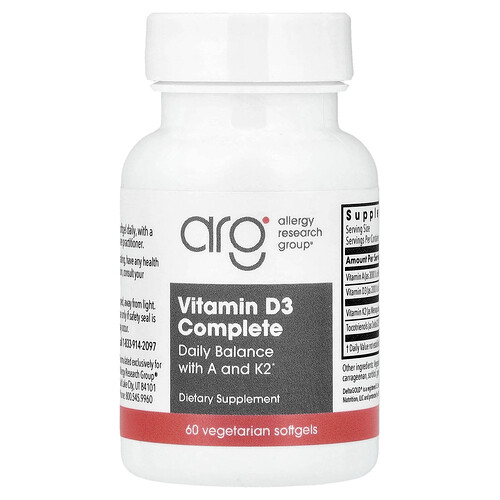 Allergy Research Group, Vitamin D3 Complete, 60 vegetarische Weichkapseln