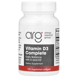 Allergy Research Group, Vitamina D3 Complete, 120 de capsule moi vegetale