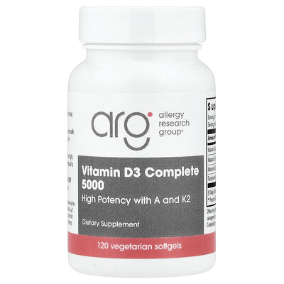 Product Image for Allergy Research Group, Vitamin D3 Complete 5000, 120 Vegetarian Softgels