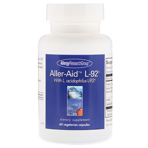 Отзывы о Эллерджи Ресёрч Груп, Aller-Aid L-92 with L. Acidophilus L-92, 60 Vegetarian Capsules