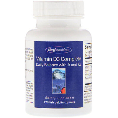 Allergy Research Group Vitamin D3 Complete , 120 Fish Gelatin Capsules