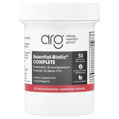 Product Image for Allergy Research Group, Essential-Biotic Complete, 50 Billion CFU, 60 Delayed-Release Vegetarian Capsules