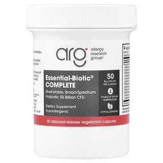 Allergy Research Group, Essential-Biotic® Complete, 50 miljarder CFU, 60 vegetariska kapslar med fördröjd frisättning