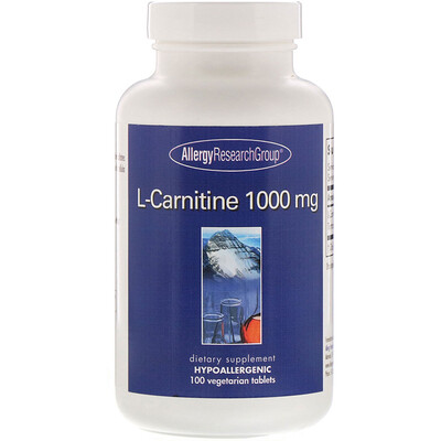 

Allergy Research Group L-Carnitine, 1,000 mg, 100 Vegetarian Tablets