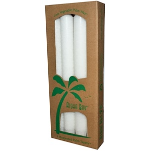 Отзывы о Алоха Бэй, Palm Wax Taper Candles, Unscented, White, 4 Pack, 9 in (23 cm) Each