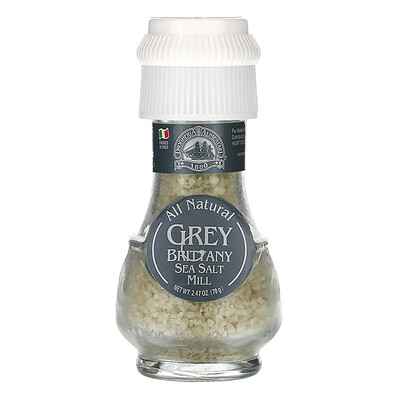 Drogheria & Alimentari All Natural Grey Brittany Sea Salt Mill, 2.47 oz (70 g)