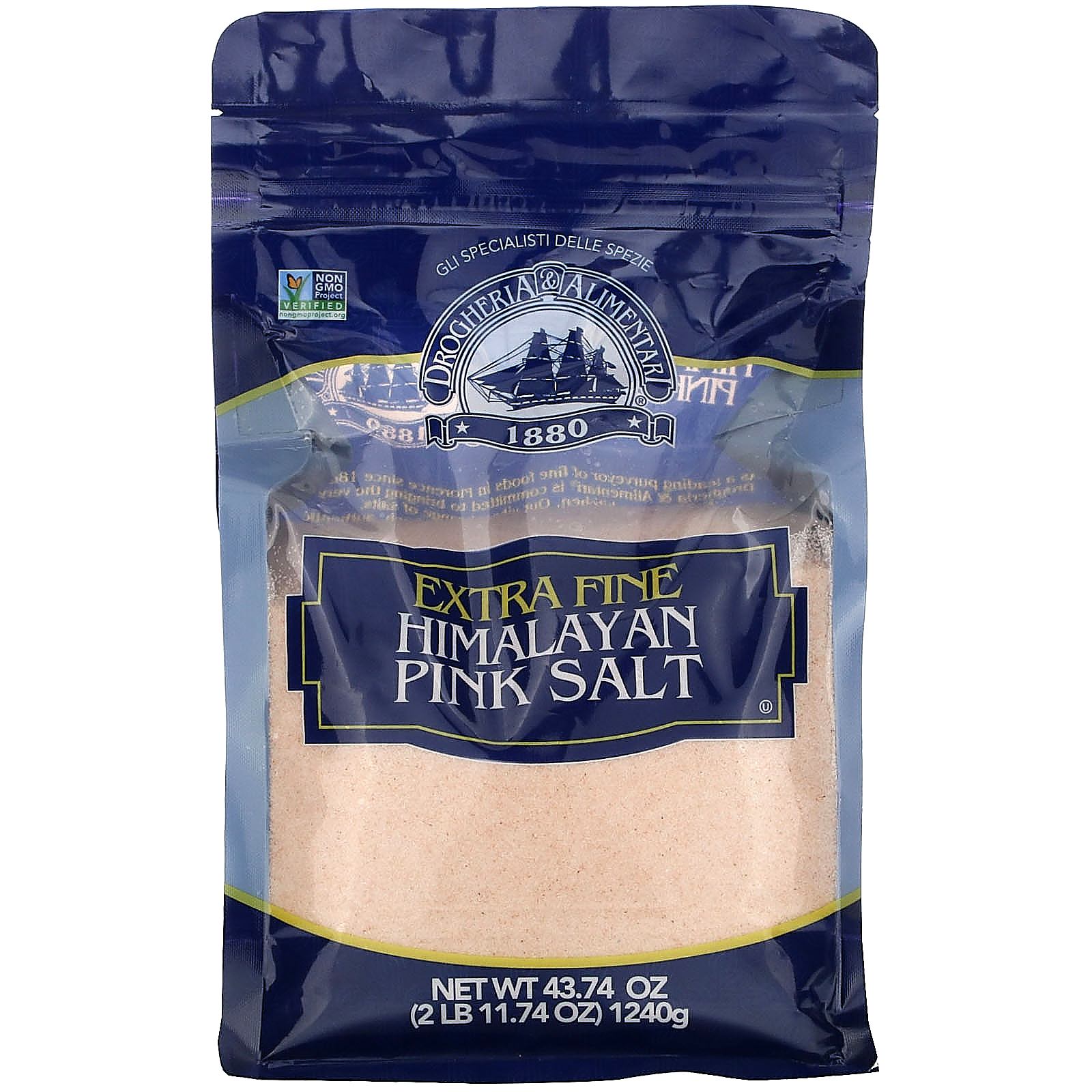 Drogheria  Alimentari, Extra Fine Ground Himalayan Pink Salt, 43.74 oz (1240 g)