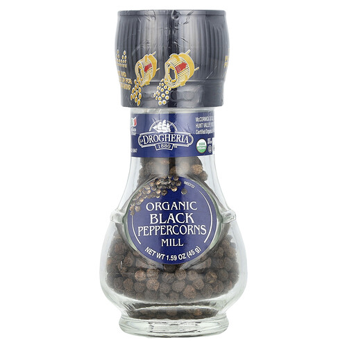 Drogheria & Alimentari Organic Black Peppercorns Mill, 1.59 oz (45 g)