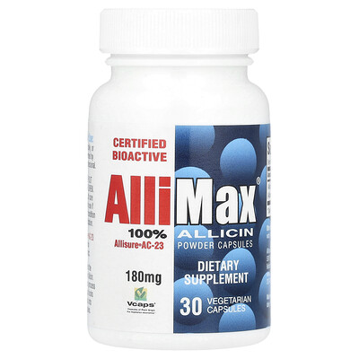 Product Image for Allimax, 100% Allicin Powder Capsules, 180 mg, 30 Vegetarian Capsules