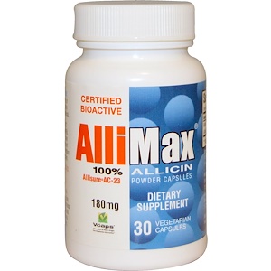 Купить Allimax, Капсулы с порошком 100%-ного аллицина, 180 мг, 30 капсул в растительной оболочке  на IHerb