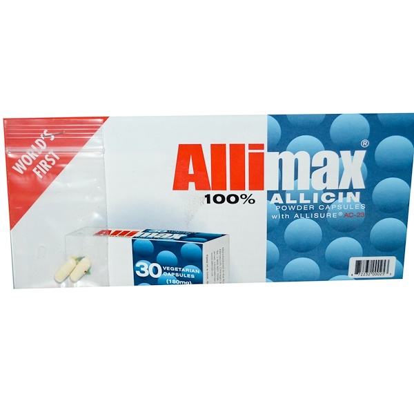 Allimax, 100% Allicin Powder Capsules, 180 mg, 2 Capsules (Discontinued Item) 