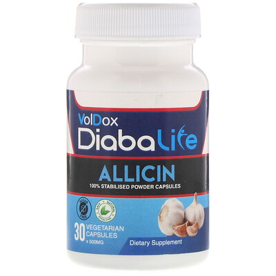 

Allimax Diabalife, аллицин, 500 мг, 30 вегетарианских капсул