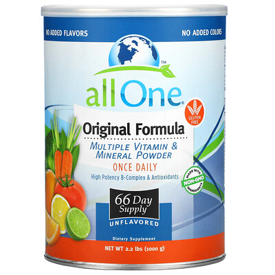 All One, Nutritech Original Formula, Multiple Vitamin & Mineral Powder, Unflavored, 2.2 lbs (1,000 g)