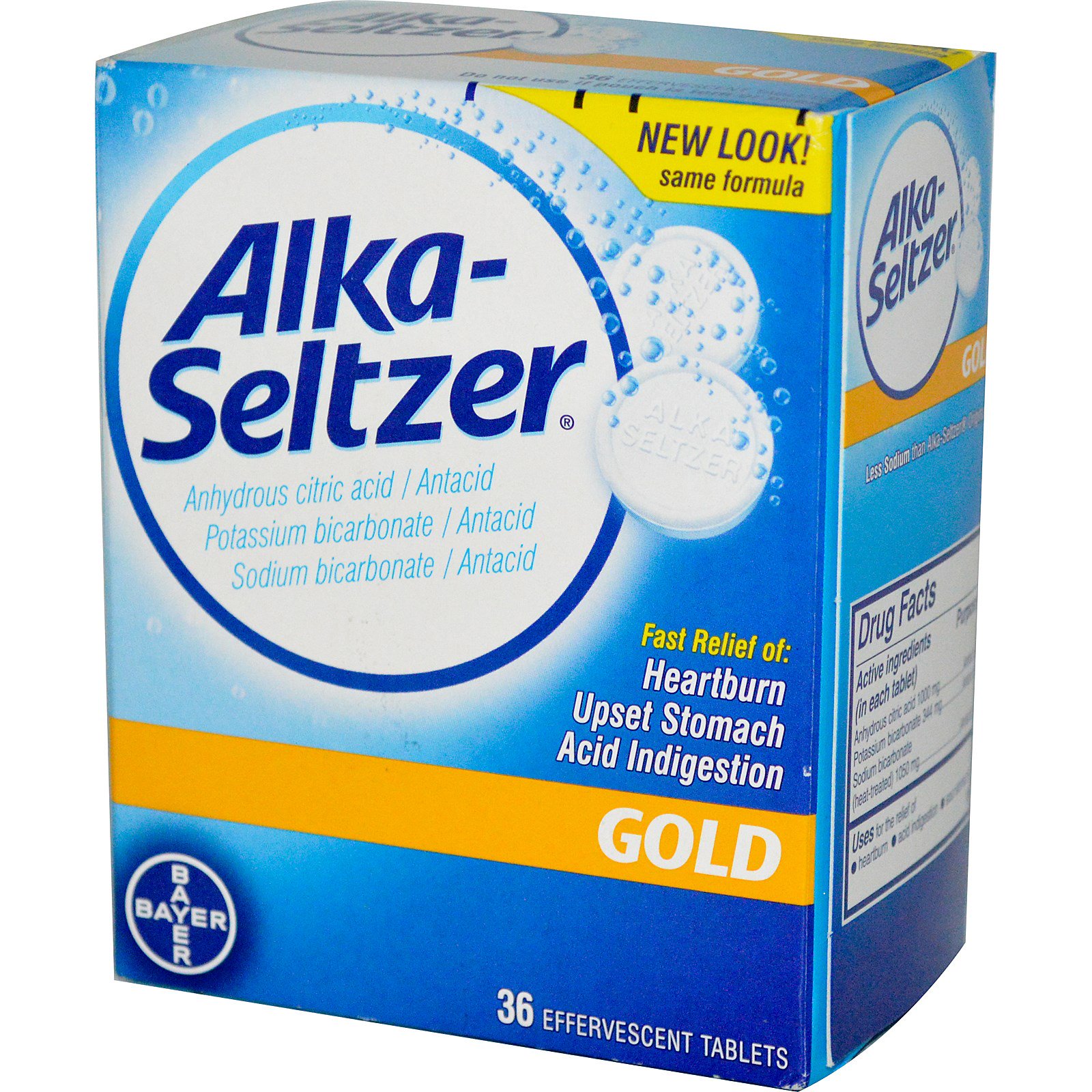 Alka-Seltzer, Gold, 36 Effervescent Tablets - iHerb
