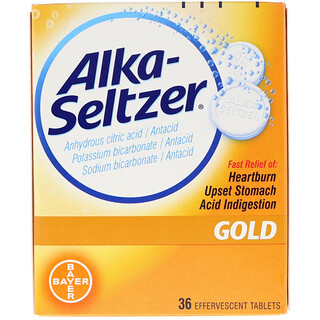 Alka-Seltzer, ذهب، 36 قرص فوار