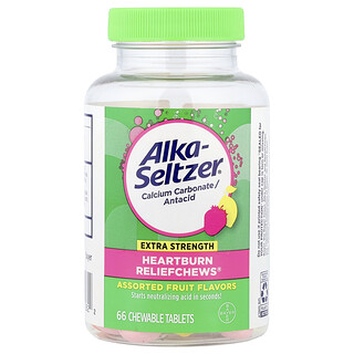 Alka-Seltzer, Heartburn Reliefchews®, фруктове асорті, 66 жувальних таблеток (750 мг у таблетці)
