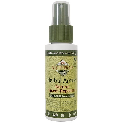 All Terrain Herbal Armor, средство, отпугивающее насекомых, помповый спрей без ДЭТА, 2,0 жидких унции (60 мл)