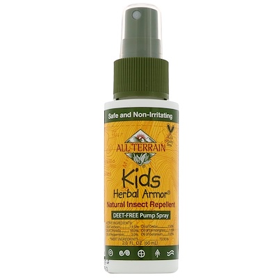 Фото - Kids Herbal Armor, Натуральный репеллент от насекомых, 2,0 ж. унц.(60 мл) drop ins витамины d 3 и k 2 натуральный цитрусовый вкус 2 ж унц 59 мл