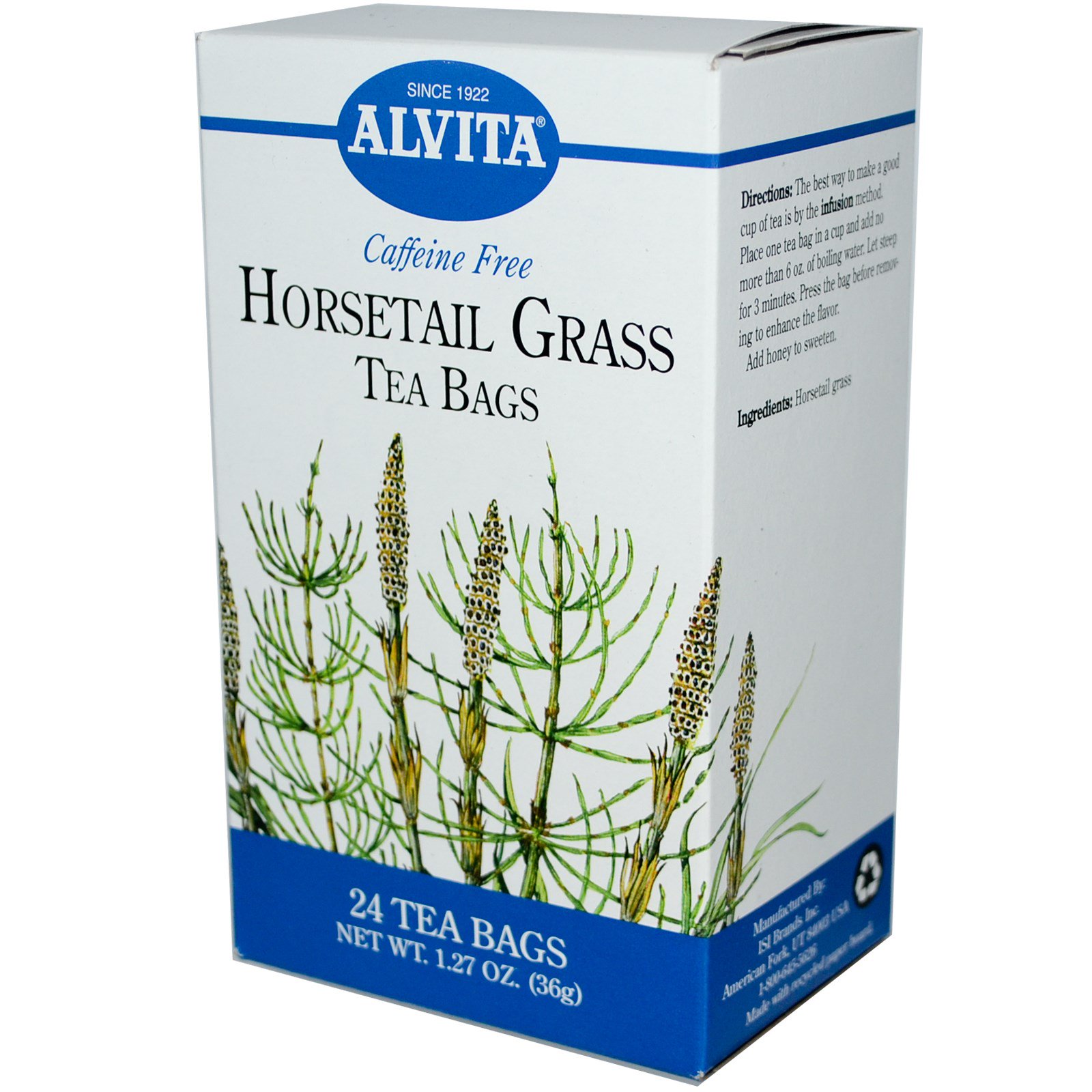 Alvita Teas, Horsetail Grass, Caffeine Free, 24 Tea Bags, 1.27 oz (36 g ...