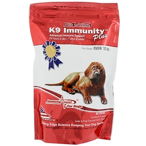 Aloha Medicinals Inc., K9 Immunity Plus, for Dogs Over 70 Lbs, Liver & Fish Flavored Chews, 90 Soft Chews