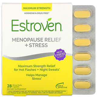 Estroven, 폐경기 증상 완화, 맥시멈 스트렝스 + 에너지, 원스 데일리 28정
