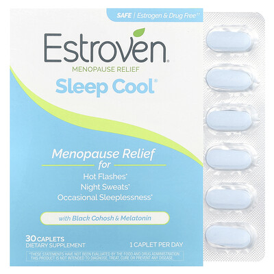 Estroven, Sleep Cool®, Alivio de los síntomas de la menopausia, 30 comprimidos oblongos
