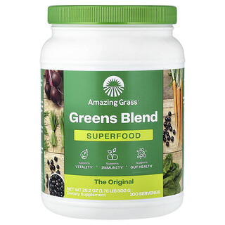 Amazing Grass, Mezcla de verduras de hoja, Superalimento, 800 g (1,76 lb)