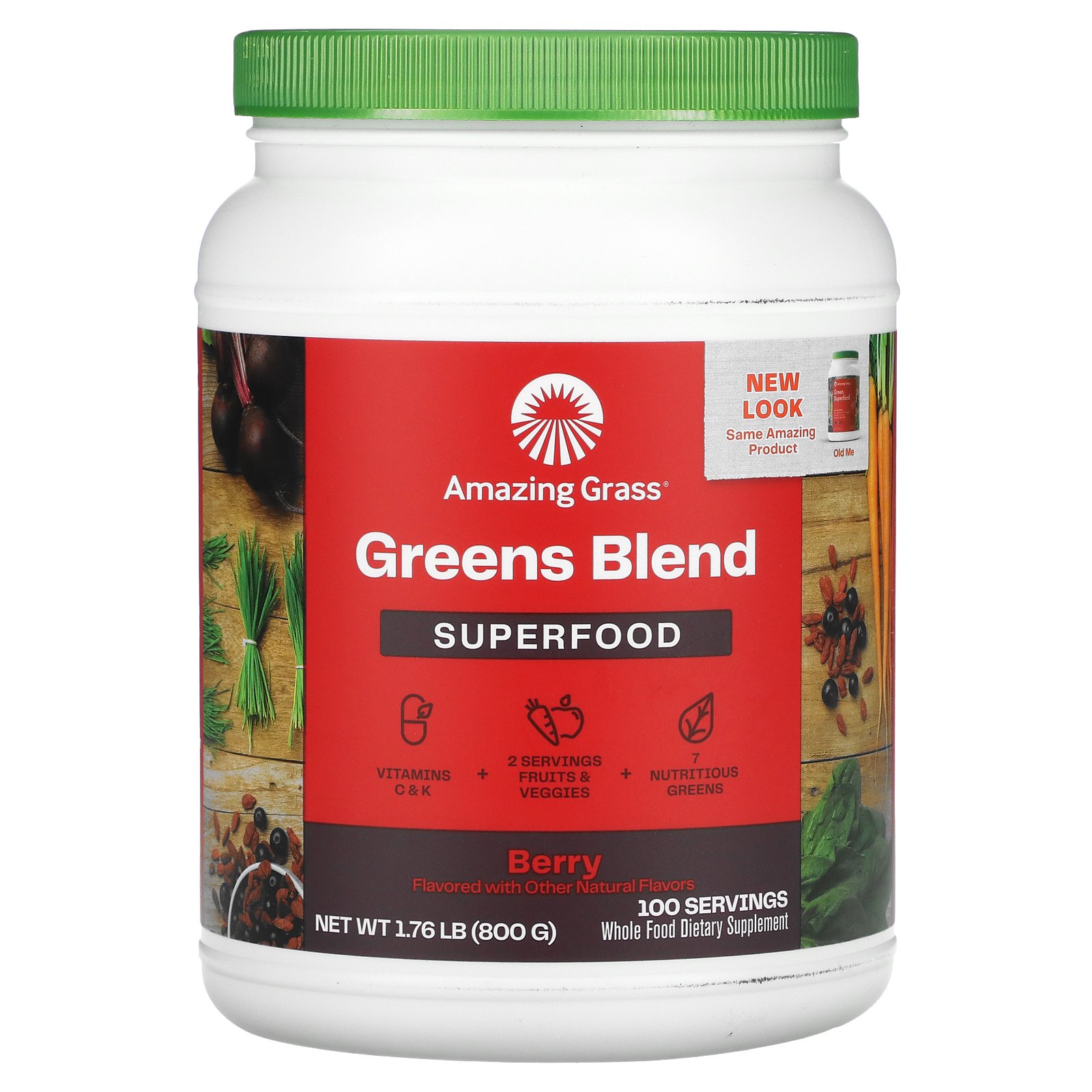 Amazing Grass, Green Superfood（グリーンスーパーフード）、ベリー、800g（28.2オンス）
