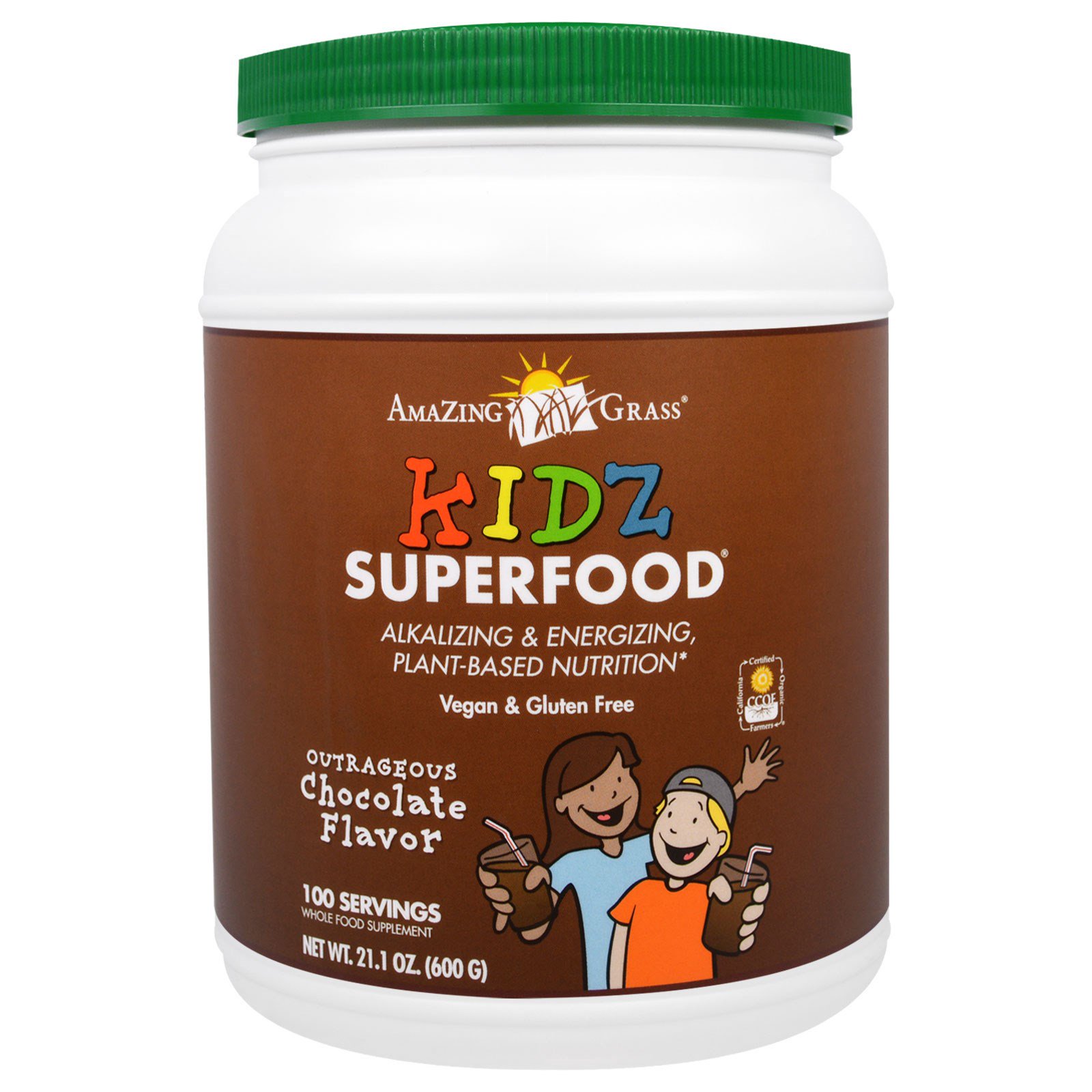 Amazing Grass, Kidz Superfood, Outrageous Chocolate Flavor, 21.1 oz