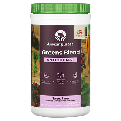 

Amazing Grass Green Superfood, антиоксиданты, сладкие ягоды, 14,8 унц. (420 г)
