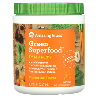 

Amazing Grass, Green Superfood, Immunity, Tangerine, 7.4 oz (210 g)