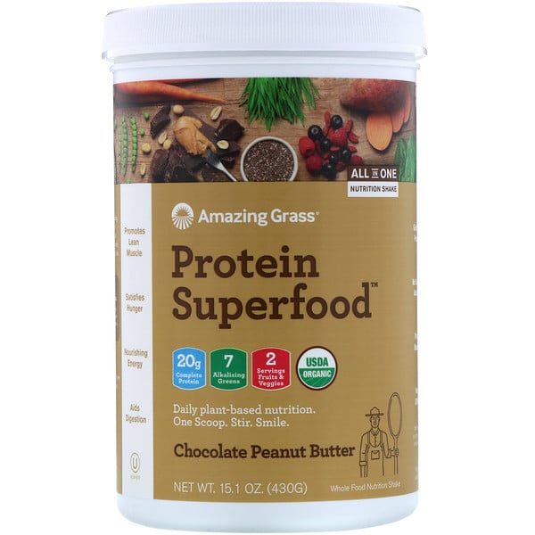 بروتين Protein Superfood، بزبدة الفول السوداني والشوكولاتة 15.1 أونصة (430 جم)